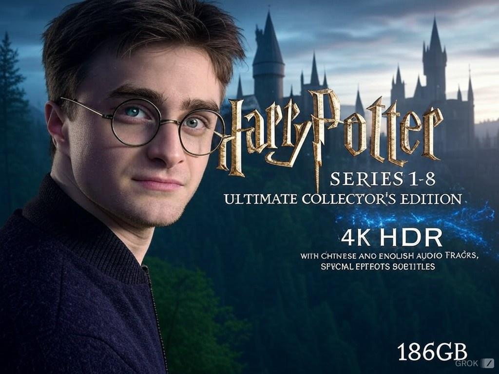 哈利波特1-8部全系列超清合集，4K HDR画质，国英双语配音，特效字幕，终极收藏版 魔法世界，等你重返！